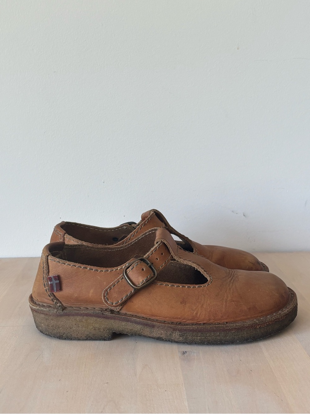 Brown Leather Mary Jane Duckfeet EU 41